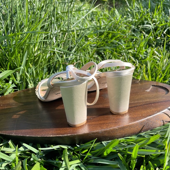 BADGLEY MISCHKA Tayten Block Heel Sandal size 10 ivory - Picture 7 of 13